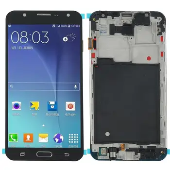 Oled, Samsung Galaxy J7 J700M LCD Displejs, Touch Digitizer Ekrāna Stikla Rāmis Jaunu Mobilo Tālruni LCD Ekrāni Samsung