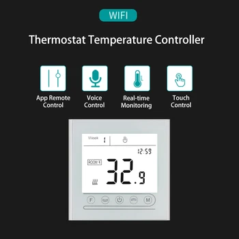 Termostats WiFi Temperatūras regulators Ūdens/Elektriskās Grīdas Apkures Gāzes Katls Tuya Smart Dzīves App Darbi ar Alexa, Google Home