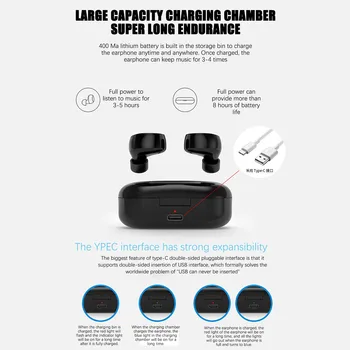 TW60 Bezvadu Bluetooth saderīgu 5.0 Hi-Fi Stereo Austiņas Touch Mini Earbuds Ūdensizturīgs Trokšņa samazināšanas Sporta Austiņas Ir 2021. Jaunas