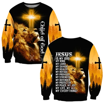 Jēzus Kristus Lauva Cross 3D All Print Plus pelēkā vārna Cilvēks Sieviešu Harajuku Outwear Rāvējslēdzēju Džemperi sporta Krekls Gadījuma Unisex Jaka