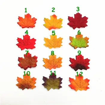 12 Krāsas Mākslīgā Maple Leaf Imitācijas Dekoratīvais Zīda Kļavu Lapām Viltus Rudenī Atstāj Mājas, Kāzu Dekori