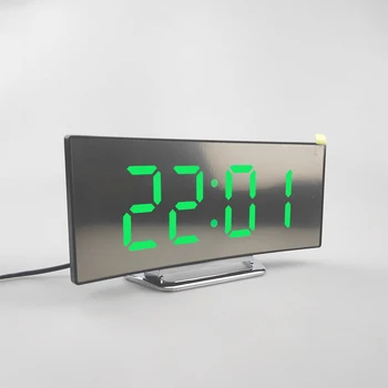Digitālais Pulkstenis Liels Displejs Daudzfunkcionāls LED Elektriskos modinātājpulksteņus Spoguļa Virsmas Mājas Guļamistaba DNJ998