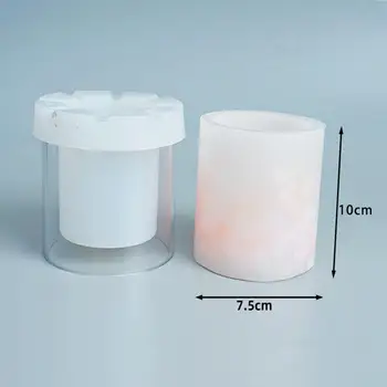 3D Cilindra Svece Kvadrātveida Pelējuma Aromterapijas Plastmasas Veidnes Mājas Puse Dekori Vaska Sveces, Smaržīgas Pelējuma