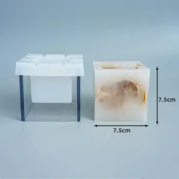 3D Cilindra Svece Kvadrātveida Pelējuma Aromterapijas Plastmasas Veidnes Mājas Puse Dekori Vaska Sveces, Smaržīgas Pelējuma