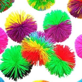 6pcs 6cm Krāsains Silikona Koosh Bumbu Veselīgs Pūkains Jugging Bumbu Maņu Fidgets Stress Atvieglojums, Rotaļlietas (Random Krāsu)