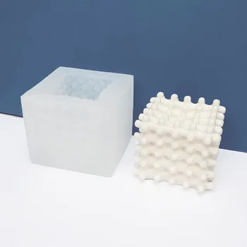 Kvadrātveida Šūnveida Modelis Svece Pelējuma Cilindrisku Aromatizētas Sveces DIY Mākslas Svece Silikona Veidnes Ģipša Ziepju Veidnes