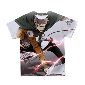 Vīriešu 3D T-krekls Jauns Anime Uzbrukumu Titan īss piedurknēm Krekls O-veida kakla Iela vīriešu Un sieviešu T-krekls 6XL Zaudēt vīriešu T-krekls