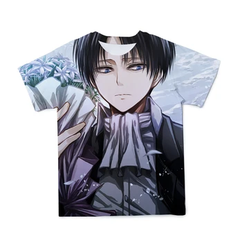 Vīriešu 3D T-krekls Jauns Anime Uzbrukumu Titan īss piedurknēm Krekls O-veida kakla Iela vīriešu Un sieviešu T-krekls 6XL Zaudēt vīriešu T-krekls