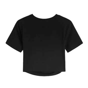 Black&White Ķēdes Kultūru T Krekls Ir 2021. Vasaras Īsām Piedurknēm Sieviešu Slim Bodycon Lakrosa Sieviešu Puses Kluba E-Meitene Izdilis Sexy Topi Jūra