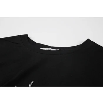Black&White Ķēdes Kultūru T Krekls Ir 2021. Vasaras Īsām Piedurknēm Sieviešu Slim Bodycon Lakrosa Sieviešu Puses Kluba E-Meitene Izdilis Sexy Topi Jūra