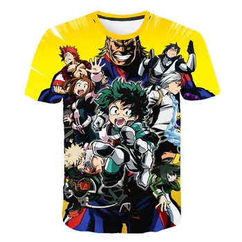 Ir 2021. Anime Varonis Akadēmijas 3D Druka, T-krekls Unisex Vasaras Harajuku Karikatūras Streetwear Smieklīgi Modes Gadījuma Atdzist O-veida Kakla Top
