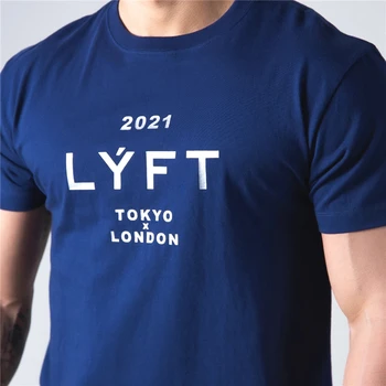 Ir 2021. IEROBEŽOTS LOGO Tokyo & Londonas Vasaras T-KREKLS Vīriešiem Gadījuma SPORTA zālē Darbojas T Kreklu, Kokvilnas Kultūrisms, Fitnesa t-veida Topi, 6 Krāsu
