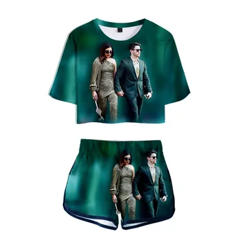 Ir 2021. Modes Dizaina Nick Jonas Sievietes Divas Gabals, kas Šorti+Crop Topi, T-krekls Vasaras Harajuku Ielas Drēbes