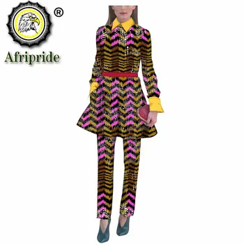 Āfrikas Stila Josta Tērpi Sievietēm Bleizeri, Žaketes Divas Gabals, kas Top un Bikses Dashiki Āfrikas Sieviešu Apģērbu S1826009