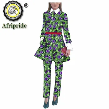 Āfrikas Stila Josta Tērpi Sievietēm Bleizeri, Žaketes Divas Gabals, kas Top un Bikses Dashiki Āfrikas Sieviešu Apģērbu S1826009