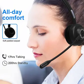 Pro Šoferis Bluetooth Austiņas V5.0 Biroja Bezvadu Austiņas ar Mikrofonu CVC6.0 Auss Zvanu Centra Kravas automobiļa Vadītājs Skype