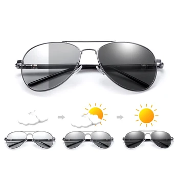 Vīriešu Zīmolu Dizaina Izmēģinājuma Polarizētās Tuvredzība Photochromic Saulesbrilles Sieviešu Retro Classic Aviācijas Recepšu Braukšanas Saules Brilles
