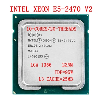 Intel Xeon E5 Procesoru-2470 v2 25M Cache, 2.40 GHz, 95W TDP, 22nm, LGA1356 Desmit Serdeņi Divdesmit Pavedieni Servera e5 2470v2 CPU