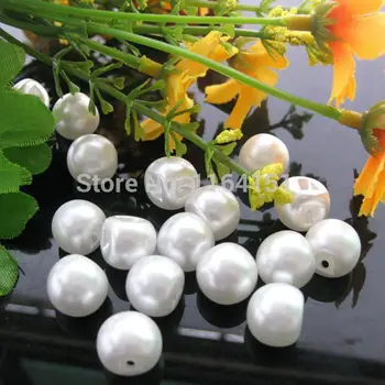 50gab/daudz samaisa Izmērs 4 sānu caurumu baltā krāsa pērļu pogas, apģērbu šūšanas piederumu amatniecības dekoratīvās buckl pogas, pogu šūšana