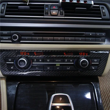 Automobiļa Centrālās Konsoles CD Panelis, Gaisa Kondicionieris Rāmja Apdare Uzlīme Trim BMW 5 Series F10 2011-17 Oglekļa Šķiedras Uzlīmēm