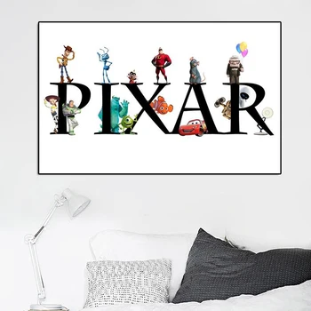 Disney Multfilmu Cars Animācijas Filmu Plakātu Un Drukas PIXAR Toy Story Audekla Apgleznošana Sienu Mākslas Ainu Bērnu Istabas Mājas Apdare
