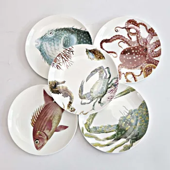 Eiropas un Amerikas Radošās Virtuves Piederumi Mājas Virtuves Trauki Okeāna Sērijas Keramikas Vakariņas Plate