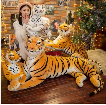 Lielas Spilgti Tiger, Leopard Panther Plīša Rotaļlietu, Mīksto Pildījumu Dzīvniekiem Simulācijas White Tiger Jaguar Lelle Bērniem, Bērnu Dzimšanas Dienas Dāvana