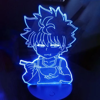 Anime, Hunter X Hunter Killua LED Gaismas Hxh Nakts Gaisma Karikatūra Akrila NightLight Bērnu Guļamistaba Dekorēšana Galda Lampa