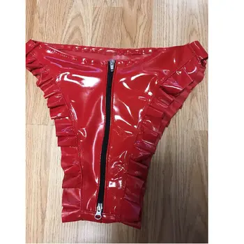 Karstā Pārdošanas Lateksa Sievietēm Sarkanas Bikses Ar Melnu Rāvējslēdzēju 0.4 mm, Izmērs S-XXL