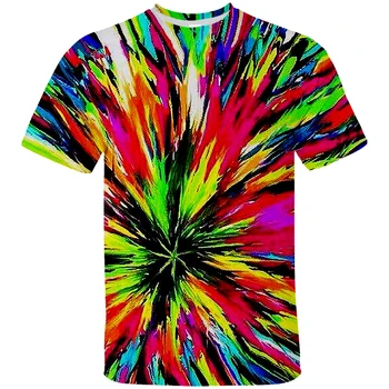 Neona T-Krekls Vīriešiem/Sievietēm Vasarā zaļu T kreklu Zēns/Meitene vienkrāsainu Topi Varavīksnes Streetwear Tee Krāsains 3D Iespiesti Bērniem krekls