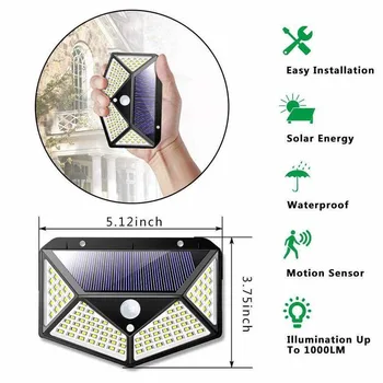 Jauno Saules Dārza Lampas PIR Kustības Sensoru, LED Saules Gaismas Saules Powered By Saules Ūdensizturīgs Āra Wall Street Apdare